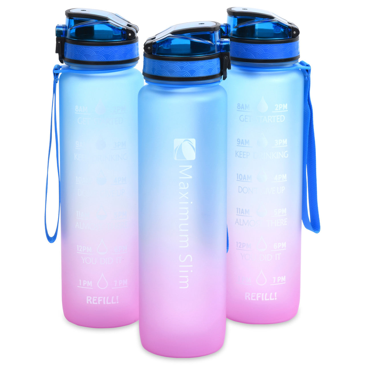 Motivational Water Bottle - 32oz/1000ml - Look at Me Pink