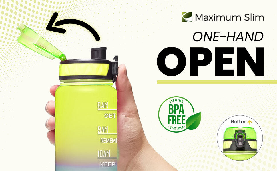 Motivational Water Bottle - 32oz/1000ml - Look at Me Yellow Motivational Water Bottle - 32oz/1000ml - Look at Me Yellow