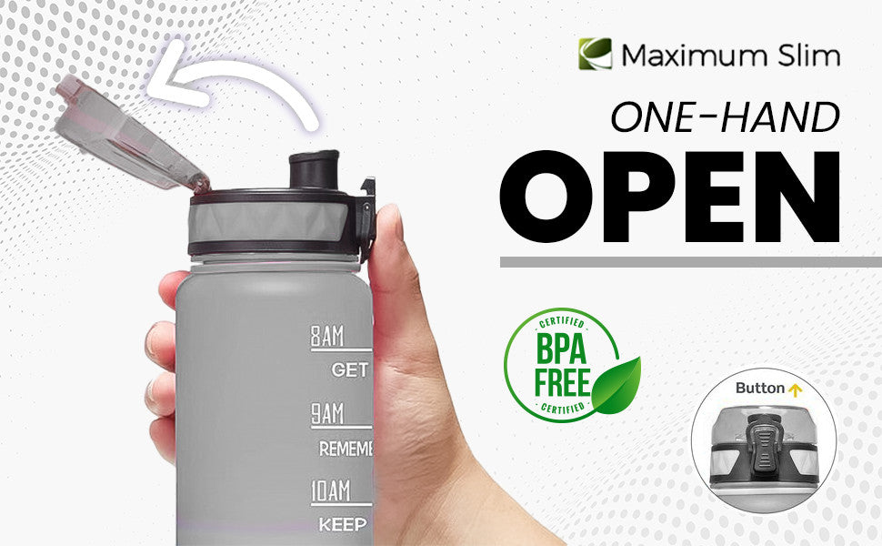 Motivational Water Bottle - 32oz/1000ml - Stay Cool Grey Motivational Water Bottle - 32oz/1000ml - Stay Cool Grey