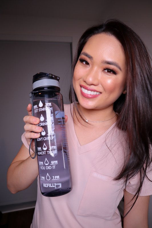 Motivational Water Bottle - 32oz/1000ml - Look at Me Transparent Motivational Water Bottle - 32oz/1000ml - Look at Me Transparent