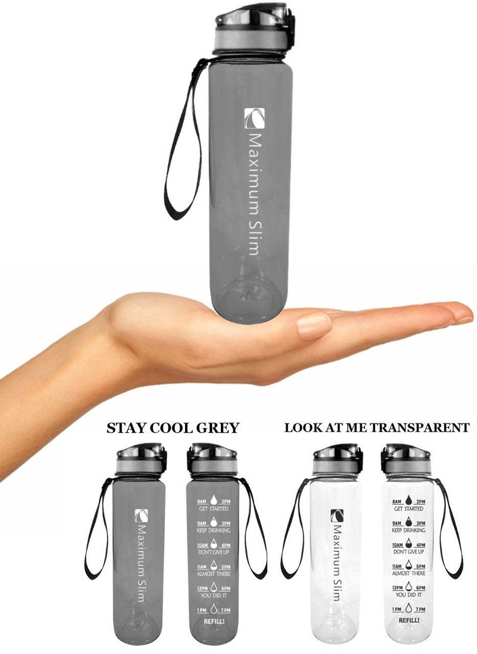 Motivational Water Bottle - 32oz/1000ml - Look at Me Transparent Motivational Water Bottle - 32oz/1000ml - Look at Me Transparent
