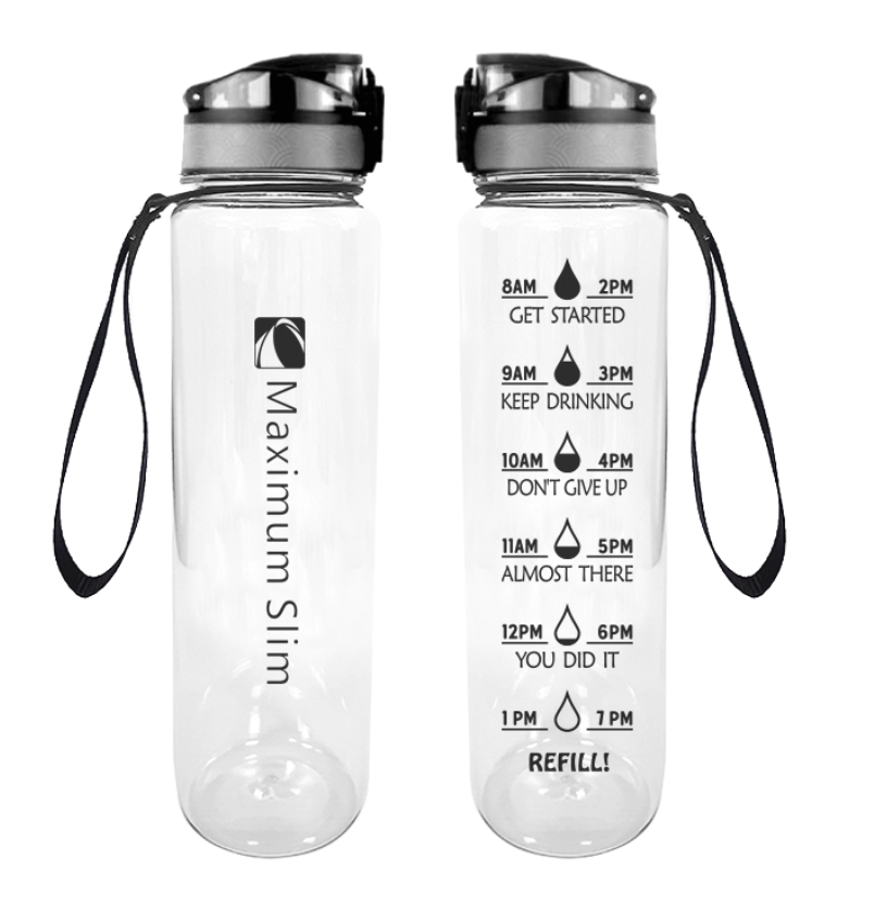 Motivational Water Bottle - 32oz/1000ml - Look at Me Transparent