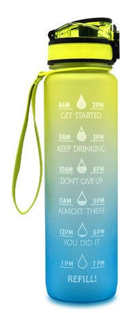 Motivational Water Bottle - 32oz/1000ml - Look at Me Yellow Motivational Water Bottle - 32oz/1000ml - Look at Me Yellow