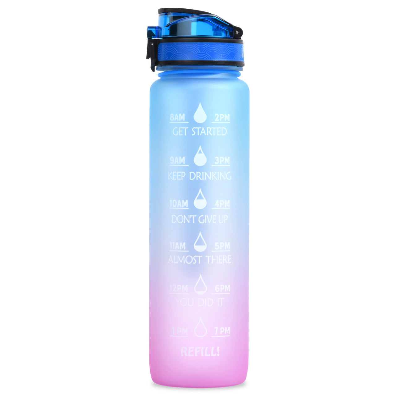 Motivational Water Bottle - 32oz/1000ml - Look at Me Pink