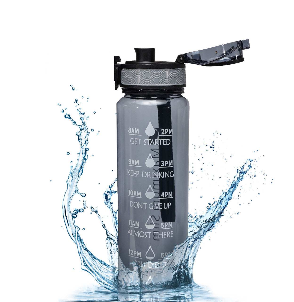 Motivational Water Bottle - 32oz/1000ml - Stay Cool Grey