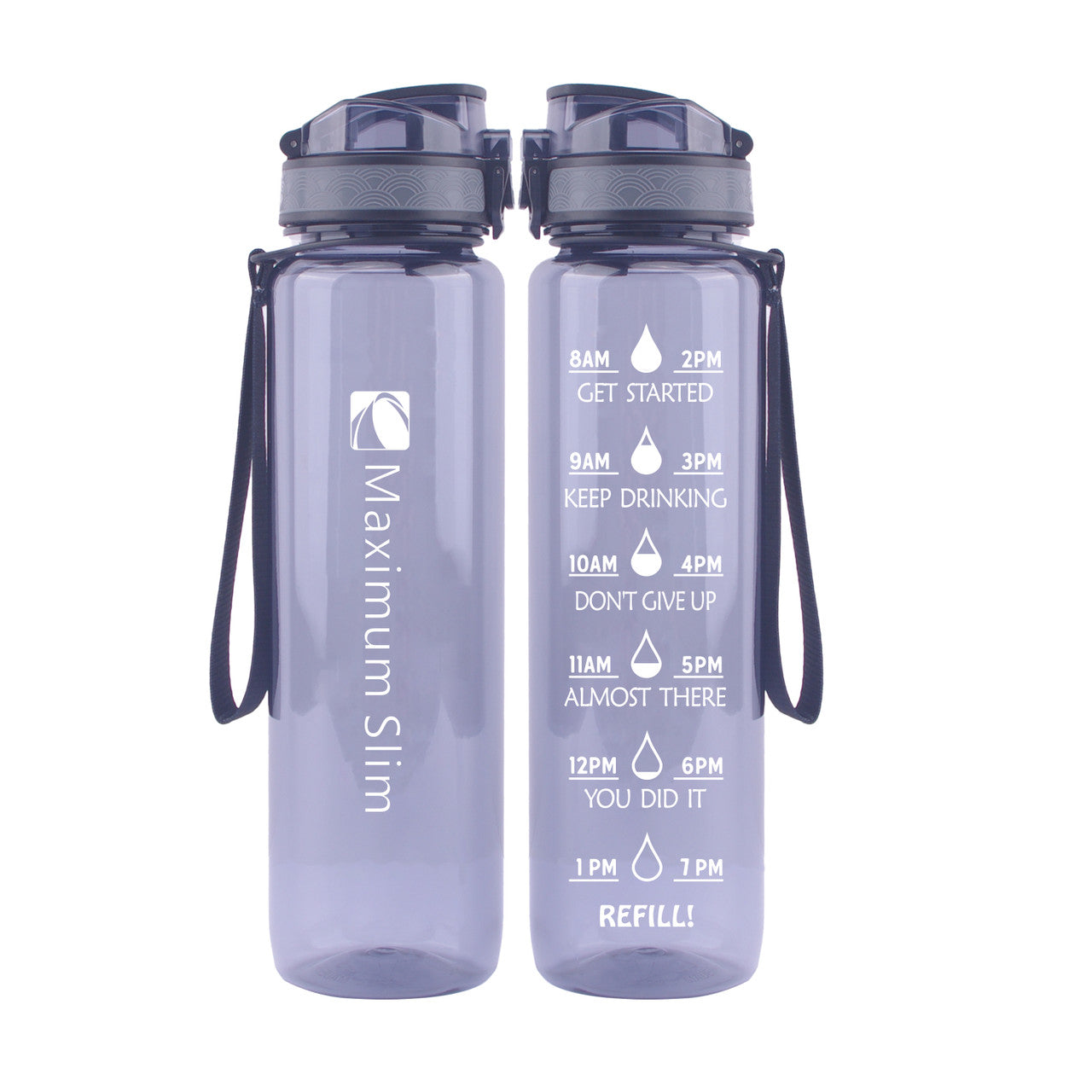Motivational Water Bottle - 32oz/1000ml - Stay Cool Grey